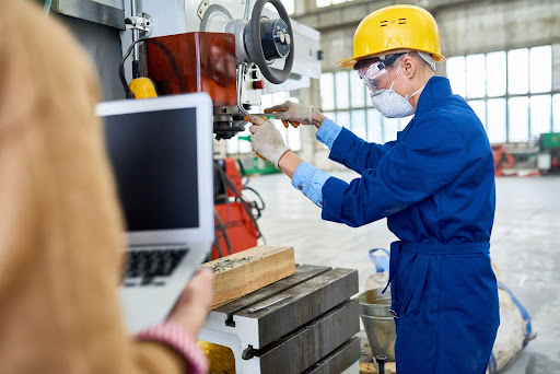 Technician working on a machine