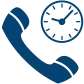 Phone and clock icon