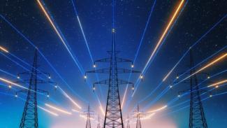 3D Render Of Power Transmission Lines